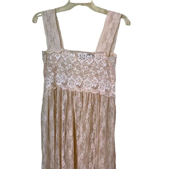 Ivory Long Lace Summer Dress Size Medium - Picture 8 of 9